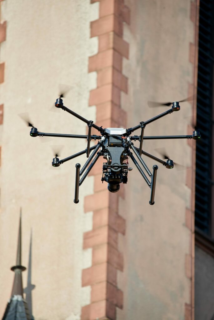 Aerial survey platform showcasing architectural preservation strategies