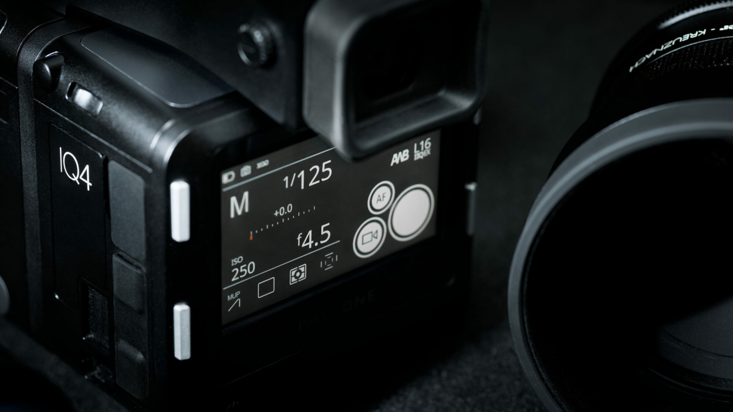 Close-up of the high-resolution IQ4 digital camera back