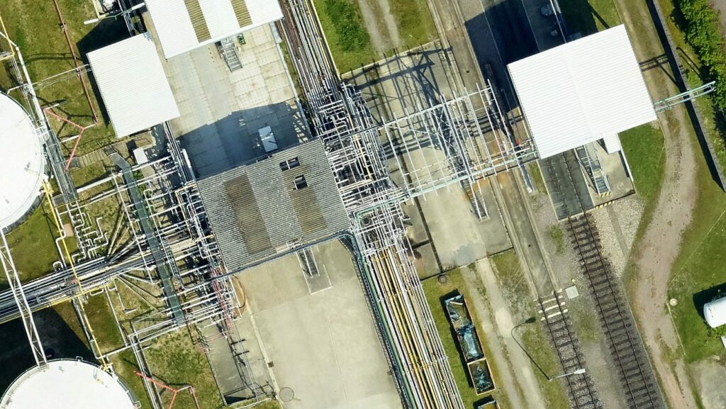 Aerial Image of Industrial Site Survey Using 100MP 4-Band Systems