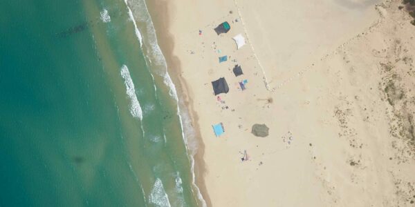 Digital imaging solutions used to capture an aerial shot of a beach