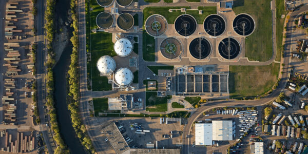 Aerial imagery of an industrial facility captured by a Phase One camera system