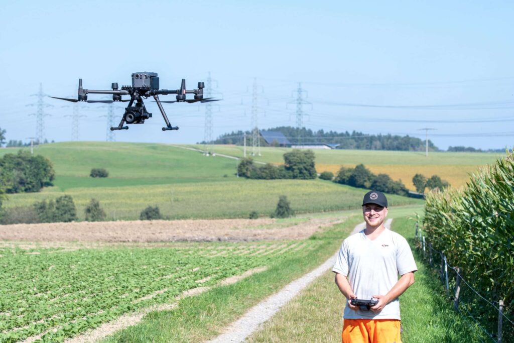 Axpo’s inspection team demonstrating Predictive Aerial Powerline Maintenance with a Phase One P3 Payload